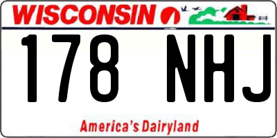 WI license plate 178NHJ
