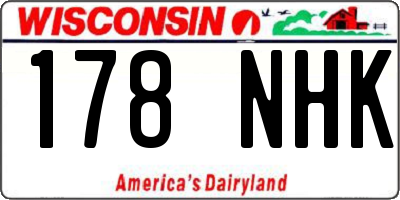 WI license plate 178NHK