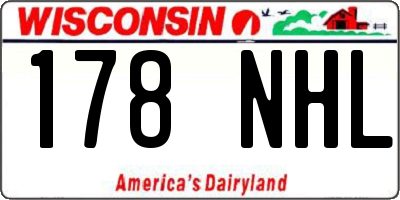 WI license plate 178NHL
