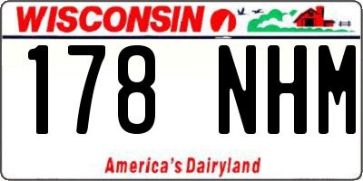 WI license plate 178NHM