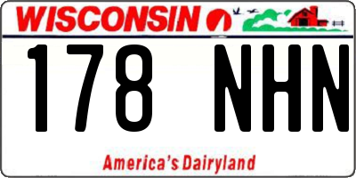 WI license plate 178NHN