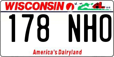 WI license plate 178NHO
