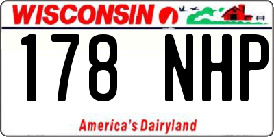 WI license plate 178NHP