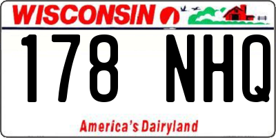 WI license plate 178NHQ