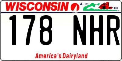 WI license plate 178NHR