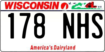 WI license plate 178NHS