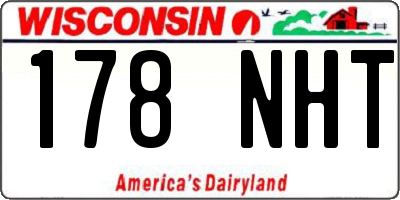 WI license plate 178NHT
