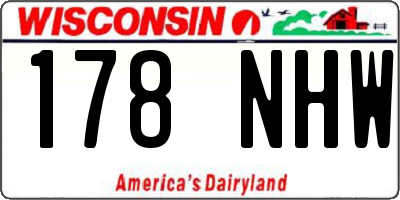 WI license plate 178NHW