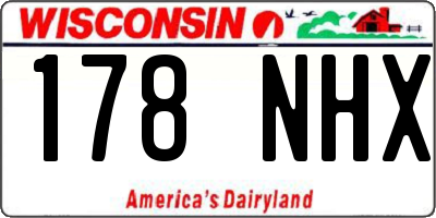 WI license plate 178NHX