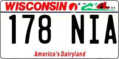 WI license plate 178NIA