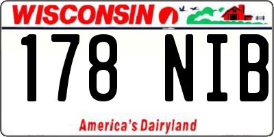 WI license plate 178NIB