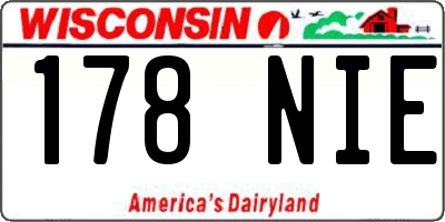 WI license plate 178NIE
