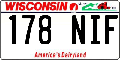 WI license plate 178NIF