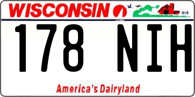 WI license plate 178NIH