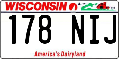 WI license plate 178NIJ