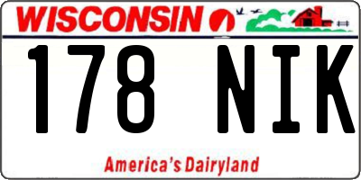 WI license plate 178NIK