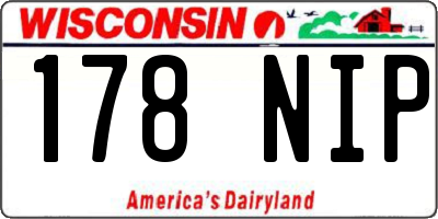 WI license plate 178NIP