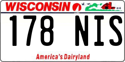 WI license plate 178NIS