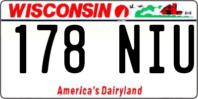 WI license plate 178NIU