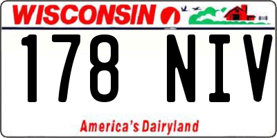 WI license plate 178NIV