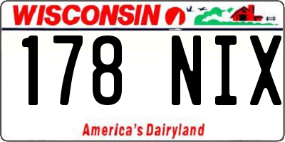 WI license plate 178NIX