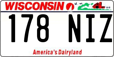 WI license plate 178NIZ