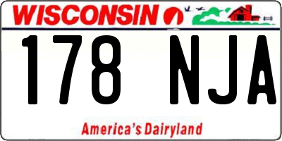 WI license plate 178NJA
