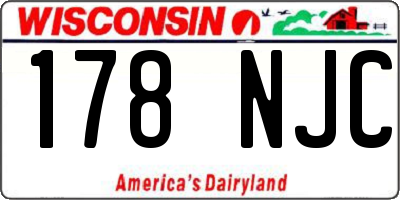 WI license plate 178NJC
