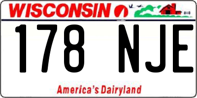 WI license plate 178NJE