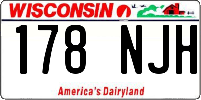 WI license plate 178NJH