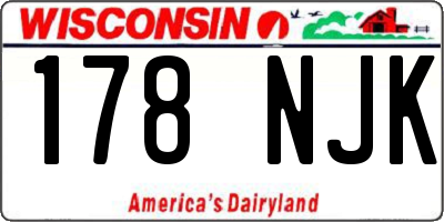 WI license plate 178NJK