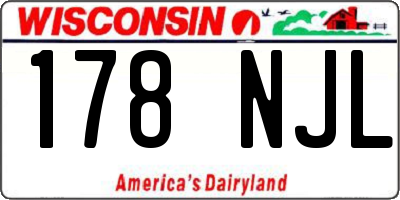 WI license plate 178NJL