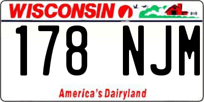 WI license plate 178NJM