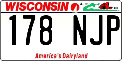 WI license plate 178NJP
