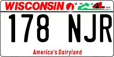 WI license plate 178NJR