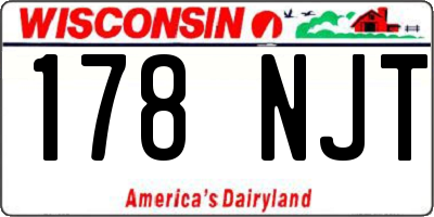 WI license plate 178NJT