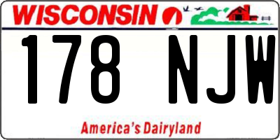 WI license plate 178NJW