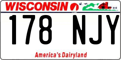 WI license plate 178NJY