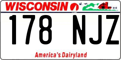 WI license plate 178NJZ