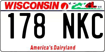 WI license plate 178NKC