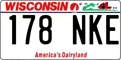 WI license plate 178NKE