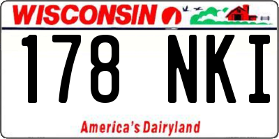 WI license plate 178NKI