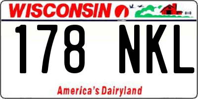 WI license plate 178NKL