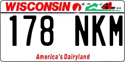 WI license plate 178NKM