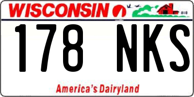 WI license plate 178NKS