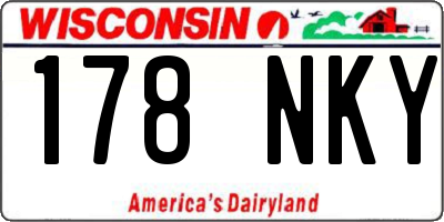WI license plate 178NKY