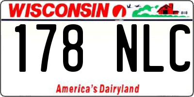 WI license plate 178NLC