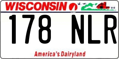 WI license plate 178NLR