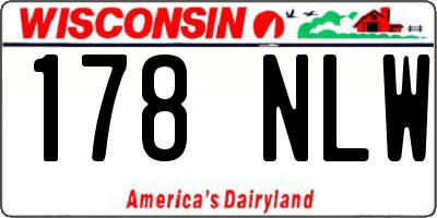 WI license plate 178NLW