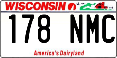 WI license plate 178NMC